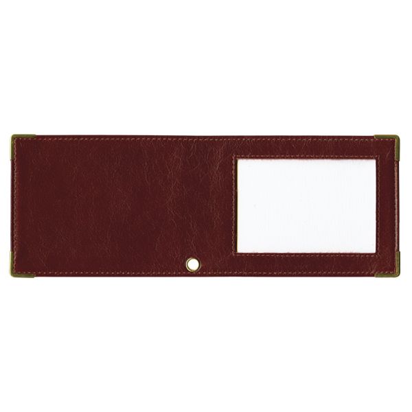 Обложка кожаная под удост. с мет. уголками и отв. д/цеп. на сгибе Окно