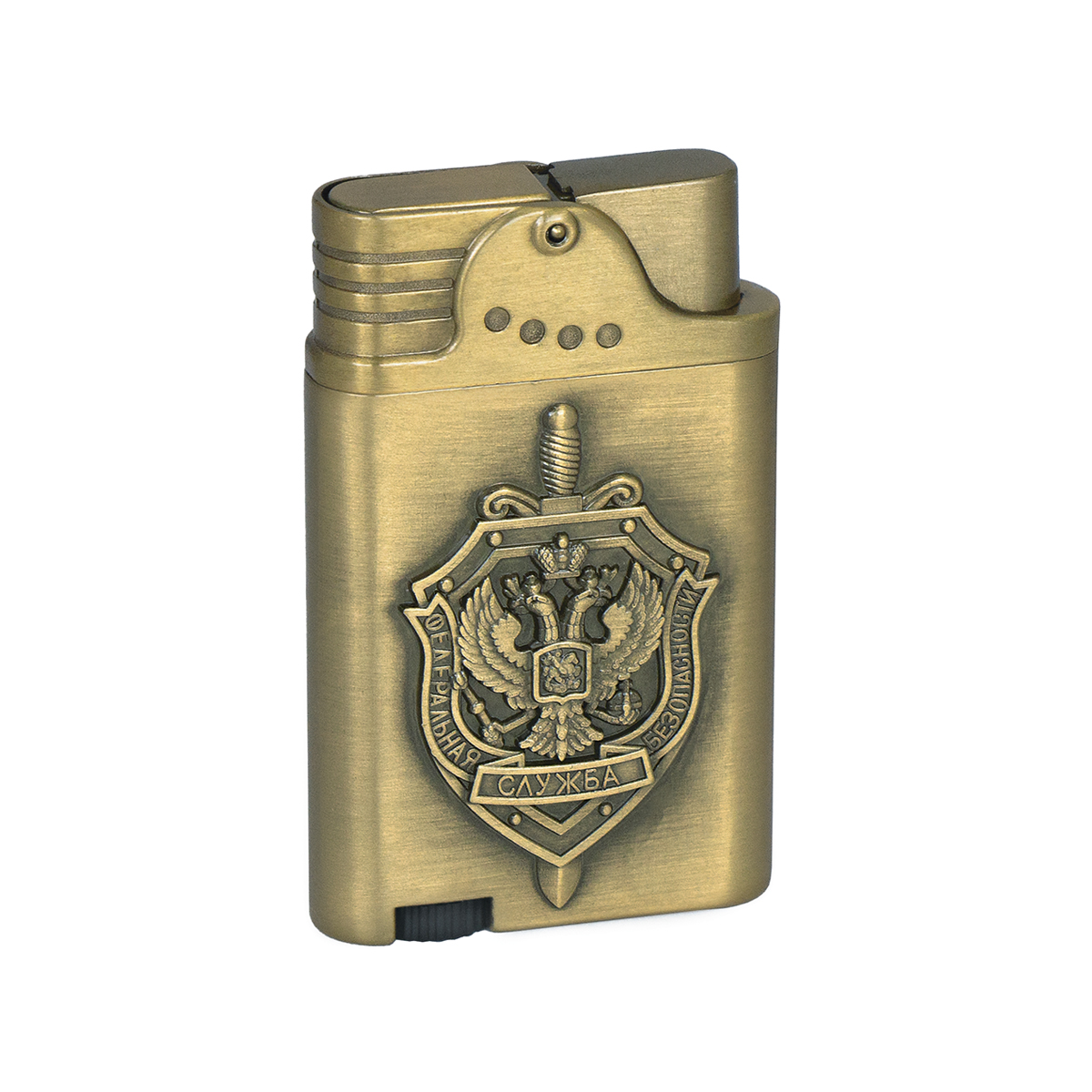 Зажигалка газовая бронзовая (двойное пламя) ФСБ