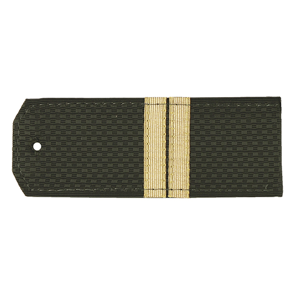 Погоны оливк. с нашитым латунным галуном (мл. сержант) на пластике