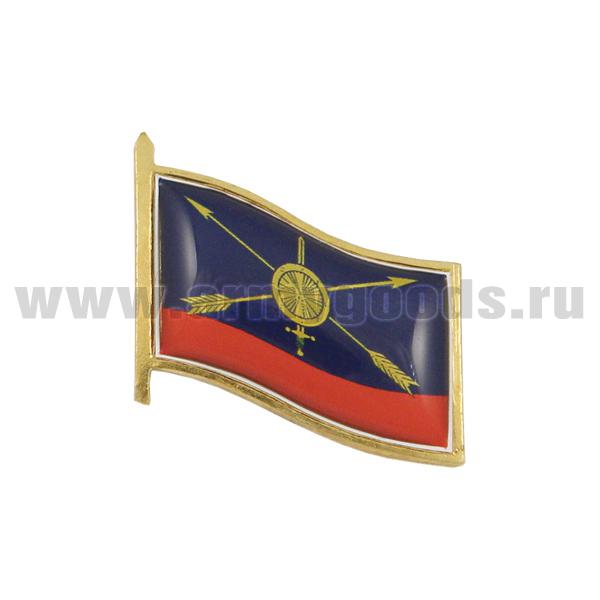 Значок мет. Флажок РВСН, заливка смолой, на пимсе