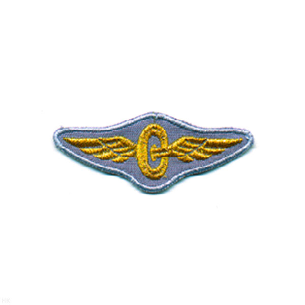 Нашив. вышит. Техзнак РЖД (птичка) голубая, золотой люрекс