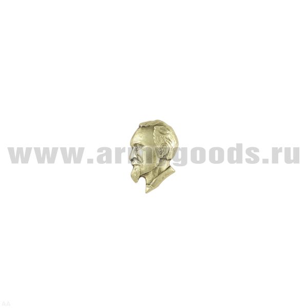 Значок мет. Дзержинский (голова на пимсе) h=2 см зол.