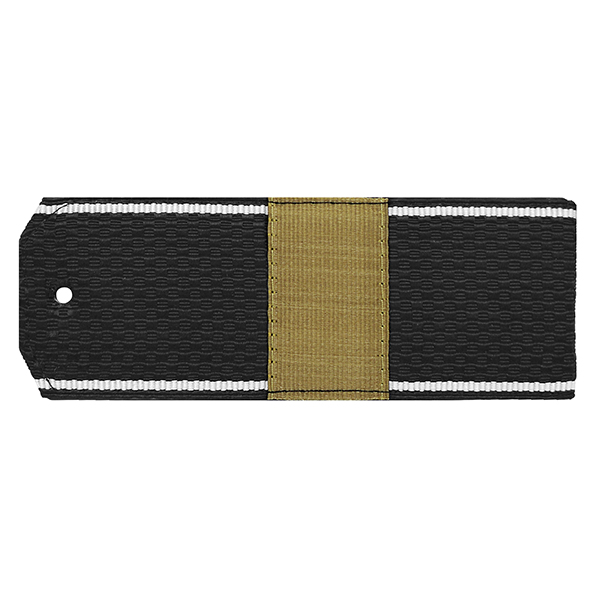 Погоны черн. белый кант с нашитым латунным галуном (ст. сержант) на пластике