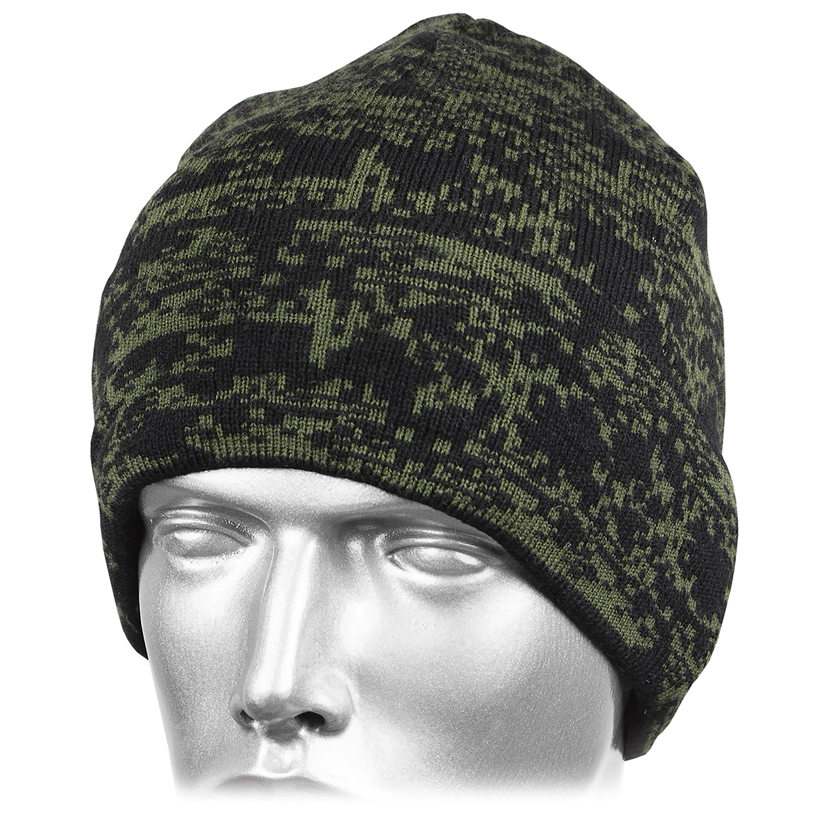 Шапка вязаная п/ш с флисовой подкладкой кмф "цифра" (расцветка в ассортименте)