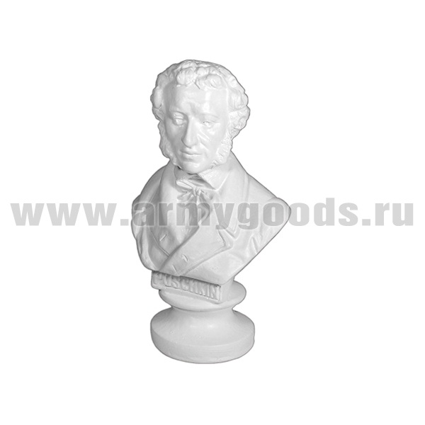 Бюст Пушкина А.С. (гипс, цвет по наличию на складе, высота 13 см)