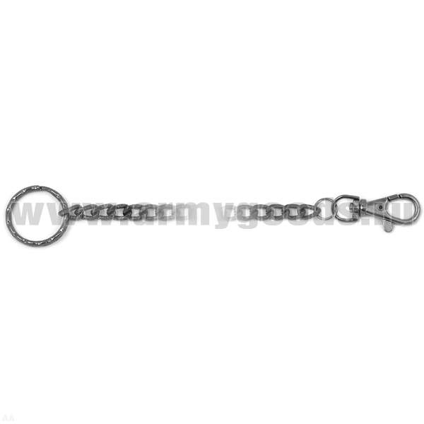 Цепочка с карабином и кольцом (75 см) черная