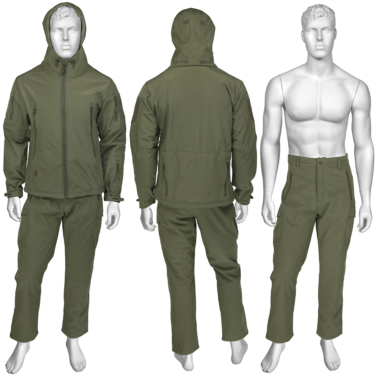 Костюм д/с Софтшелл с флисом оливковый М1/М2 по наличию на складе