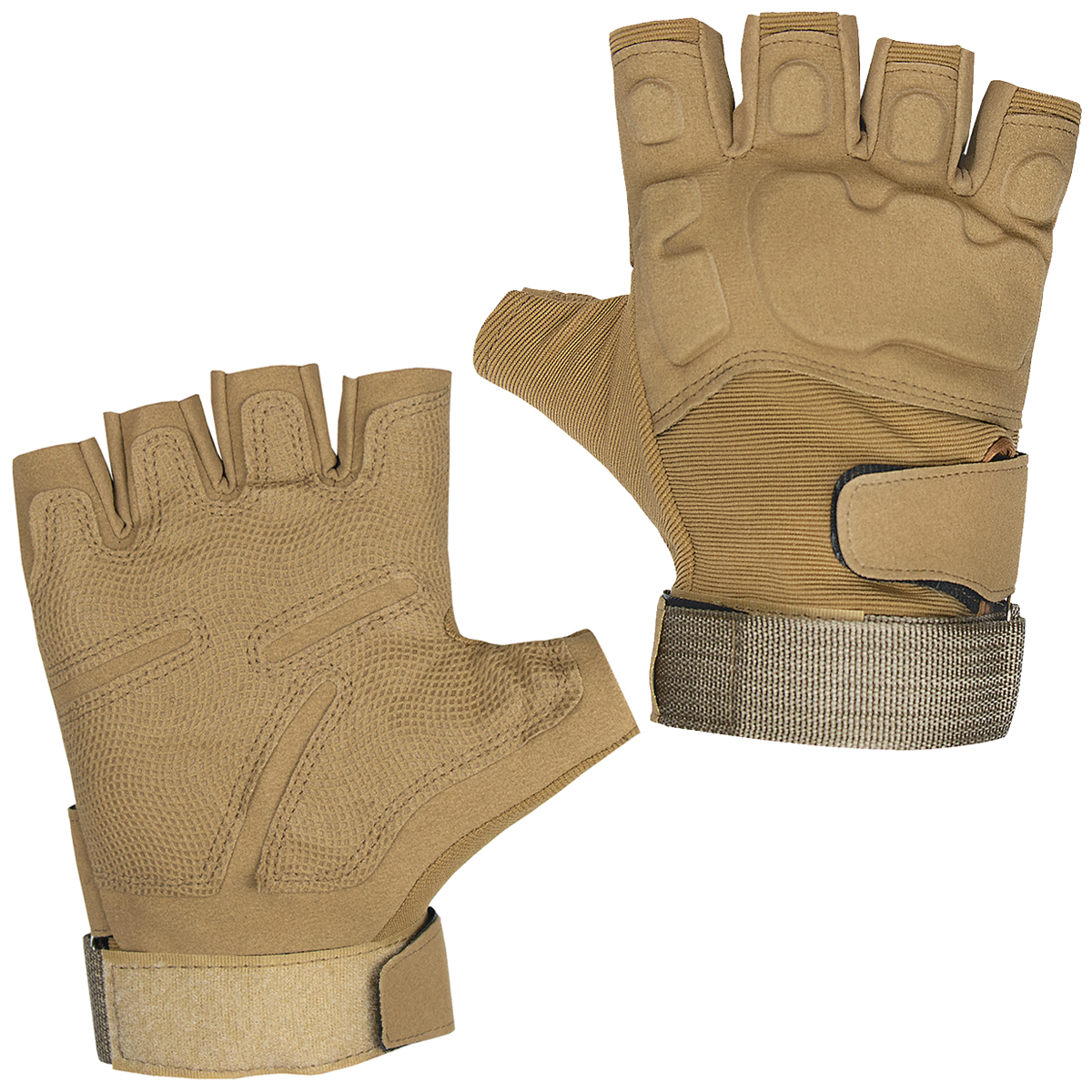 Перчатки с обр/пал с защит. накладками (мод 2) бежевые