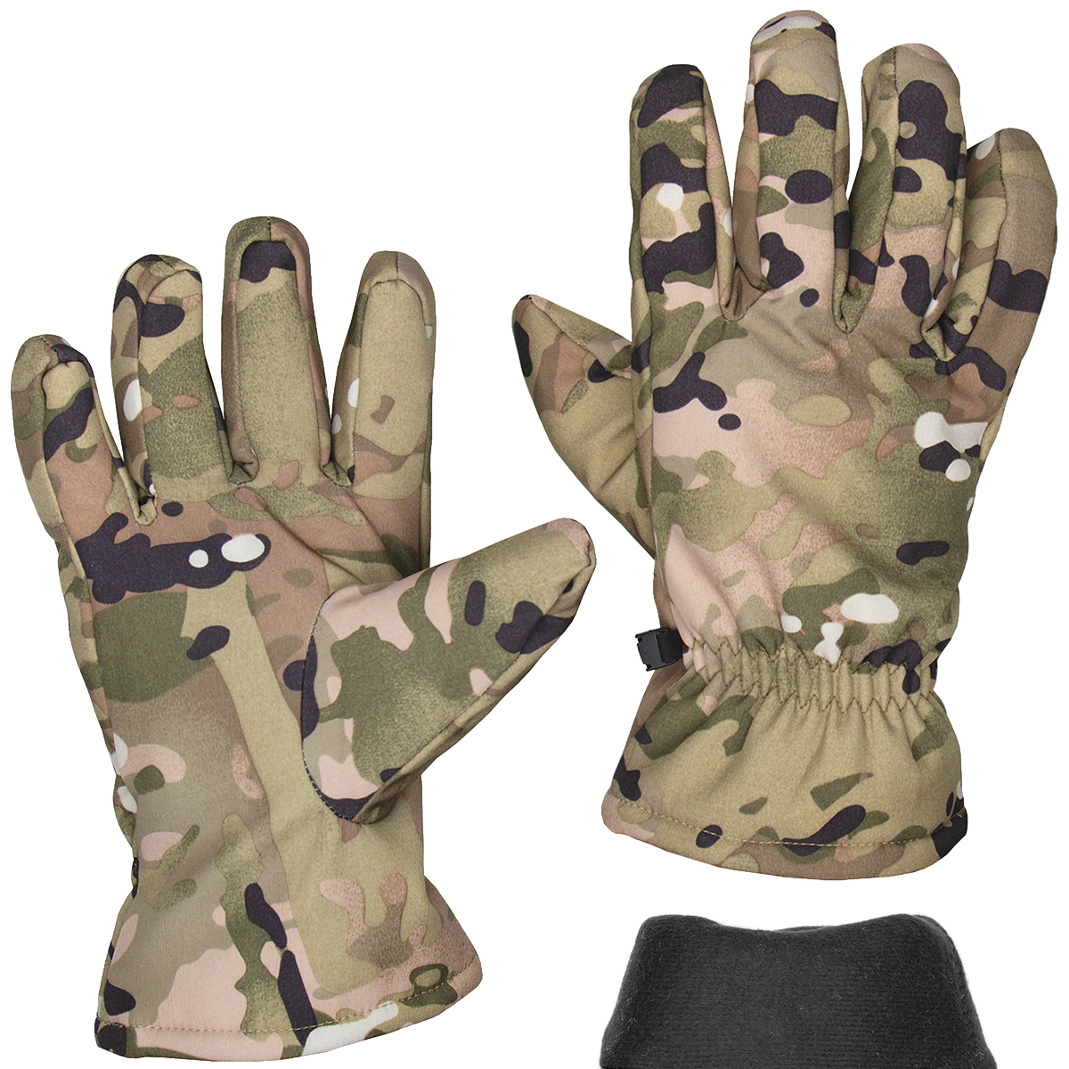 Перчатки тканевые зимние "мультикам" (утепл. флисом)