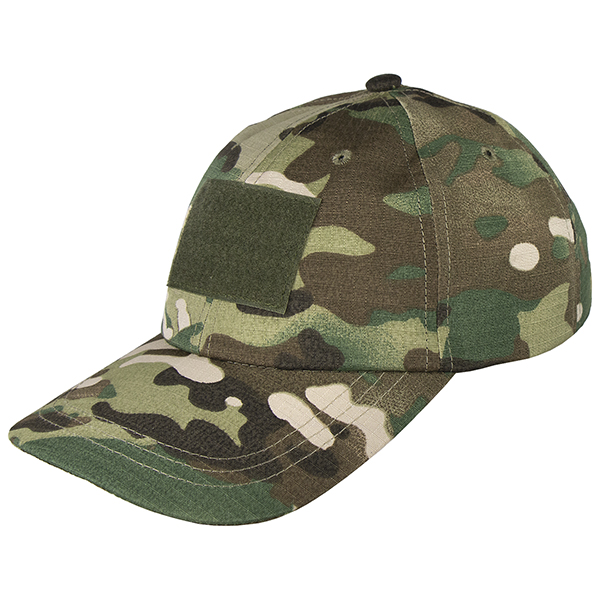 Бейсболка "мультикам" (ткань "rip-stop") с нашитыми липучками (50х75, 25х75 мм)