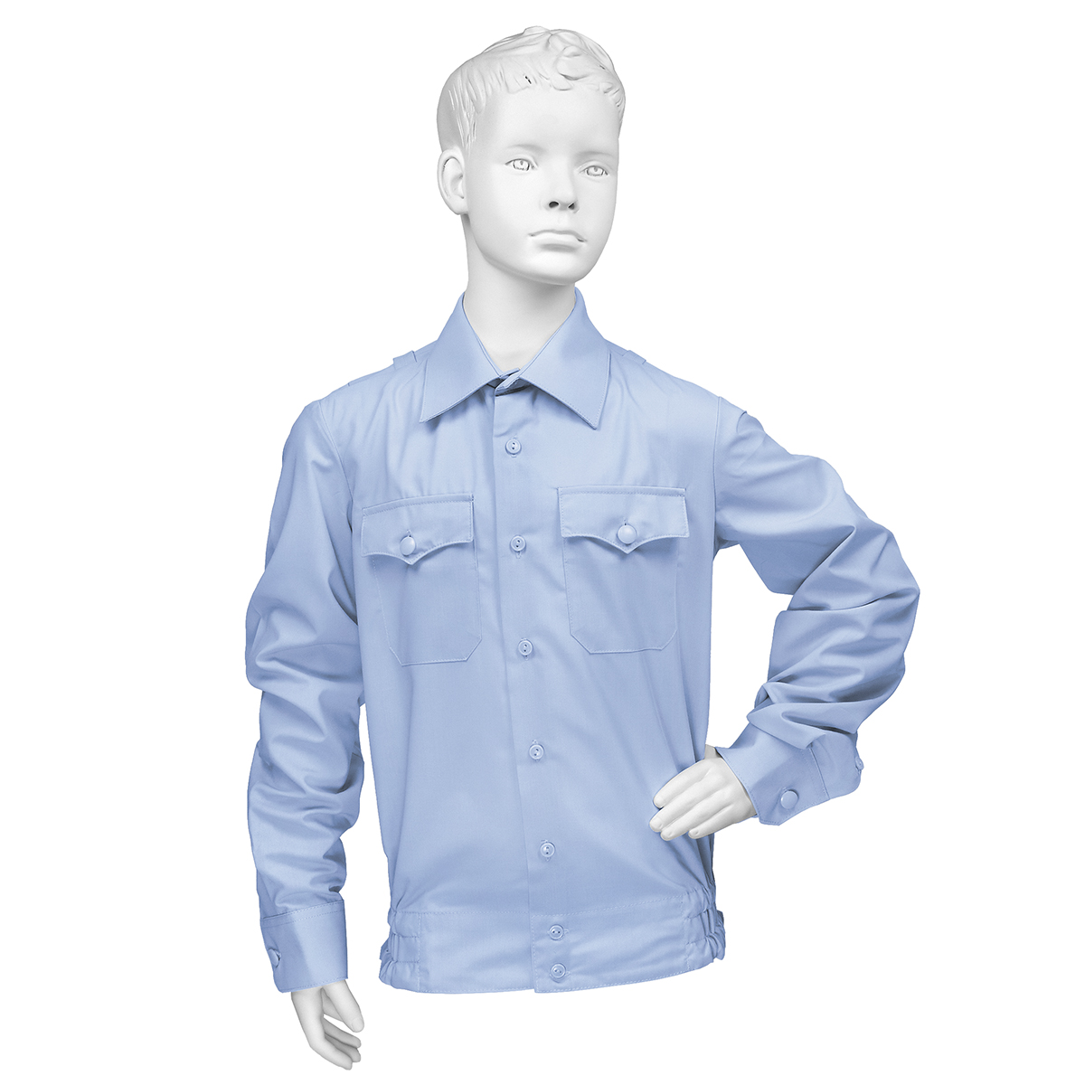 Рубашка мужская (дл.рук.) бледно-голубая Полиция Кадетская