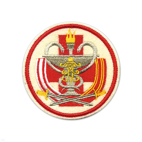 Шеврон вышит. ВМедА (воен.-мед. акад.) бел. кругл.