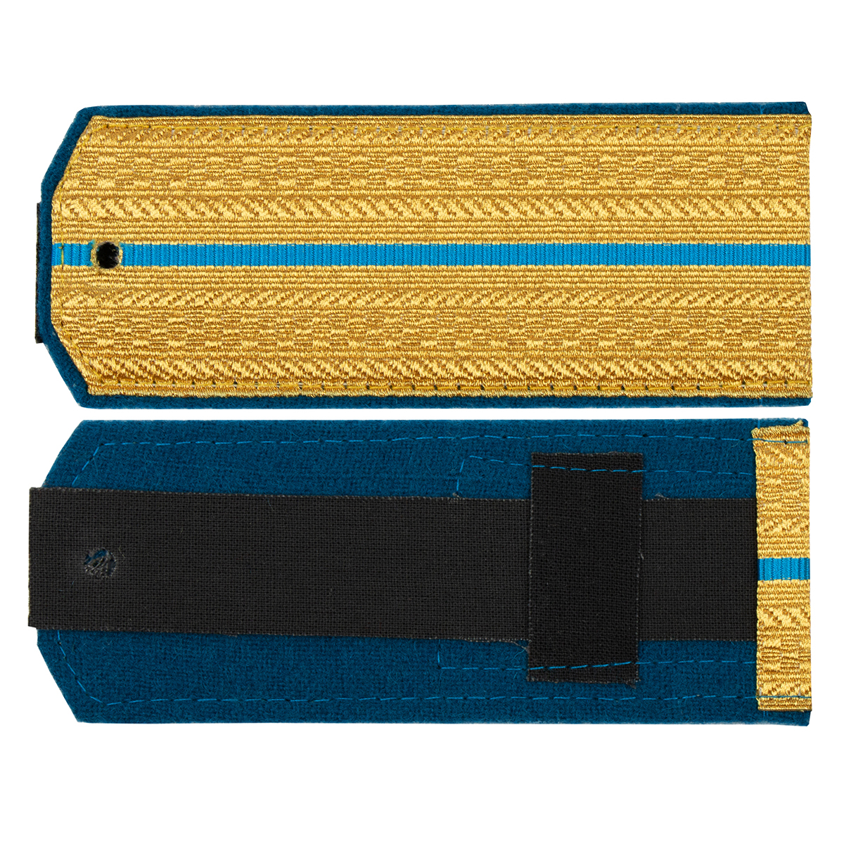 Погоны парад. зол. мет. 1 голуб. пр. (с хлястиком)