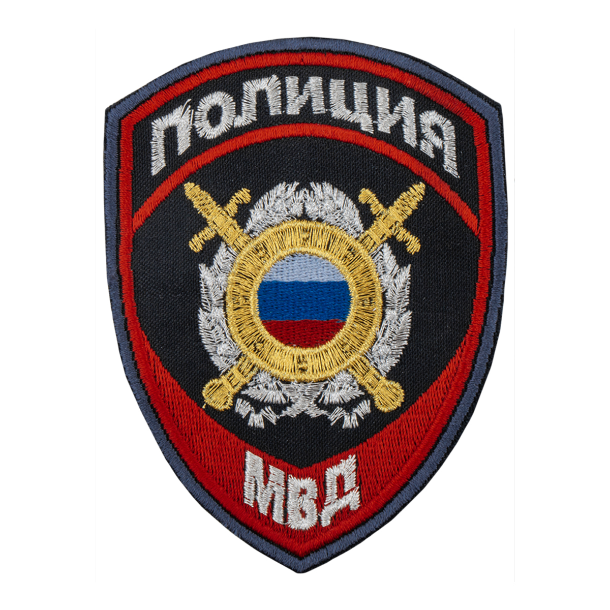Шеврон вышит. Полиция МВД Охрана общественного порядка нов/обр (приказ №777 от 17.11.20) ЛЮРЕКС