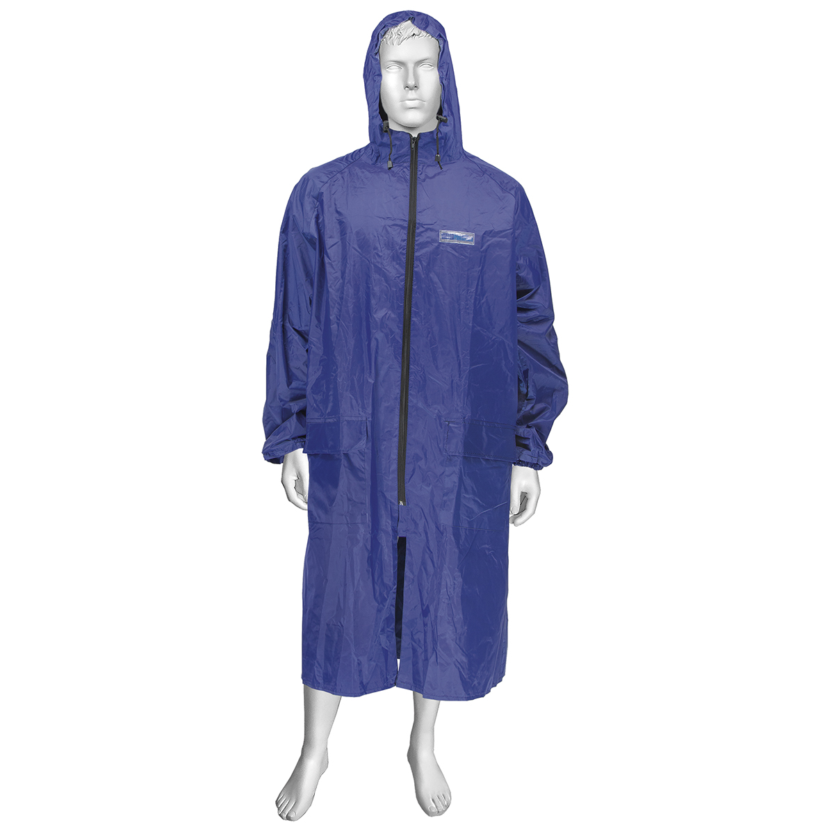 Плщ с капюшоном влагозащитный "Poseidon WPL" (полиэфир 100%, покрытие ПВХ) синий (проклеенные швы)