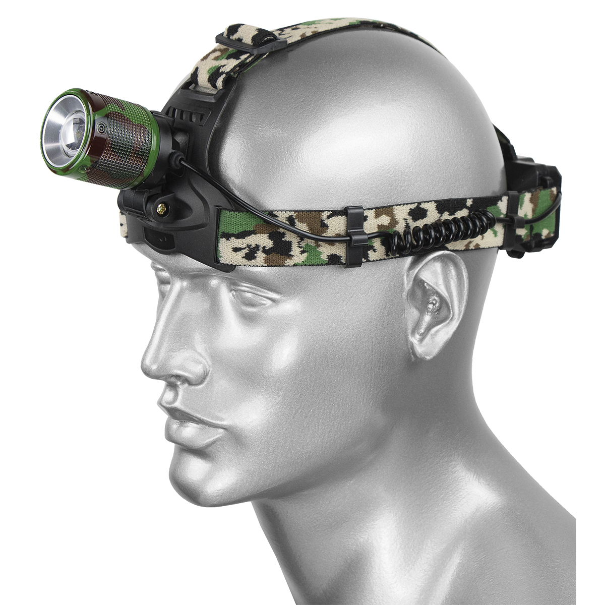 Фонарь налобный (дальность свечения 1000 м) с зарядкой от USB (FA-002M/FA-003M-P50)