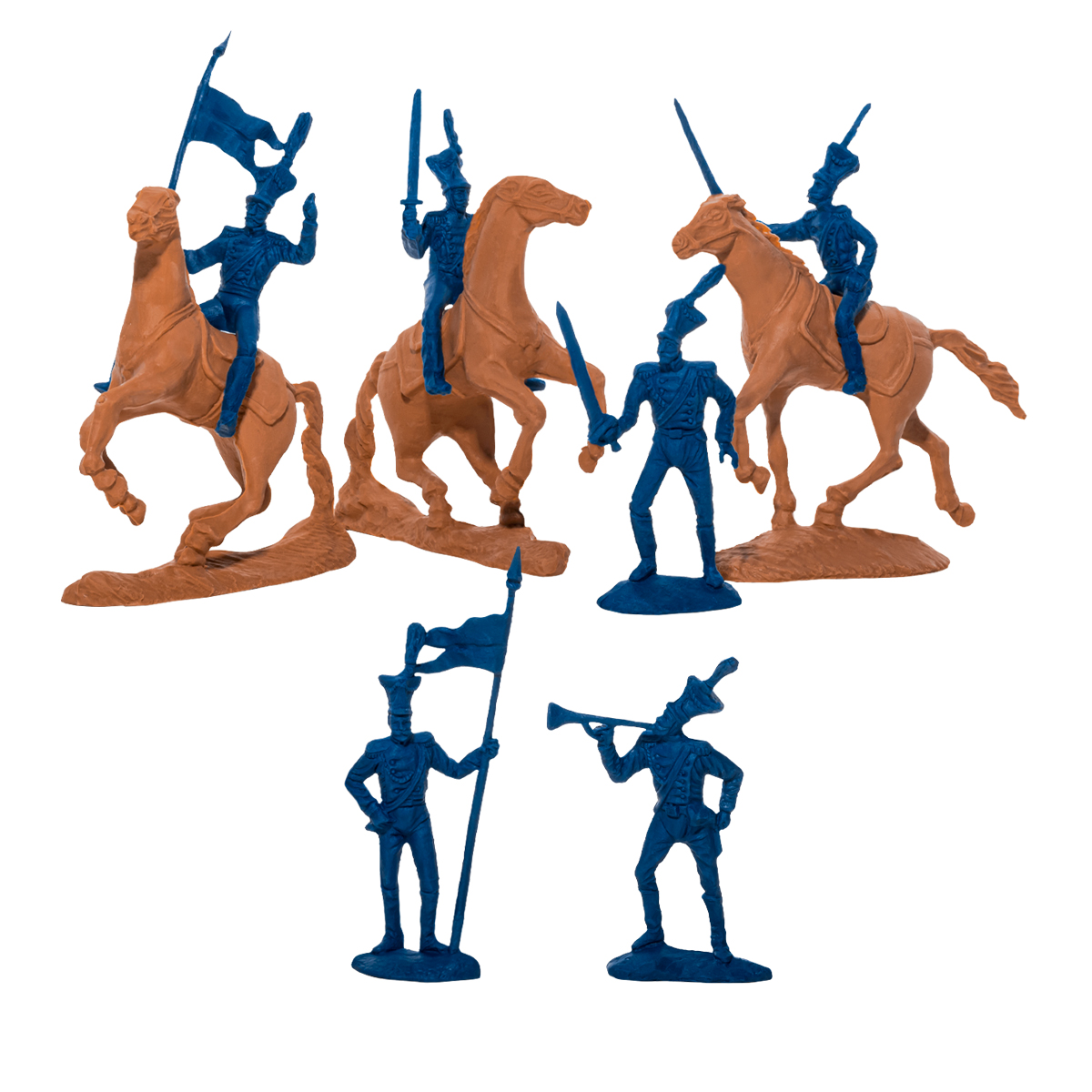 Набор игрушек пластмассовых "Уланы" (солдатики 6 шт, кони 3 шт) (арт 12078)