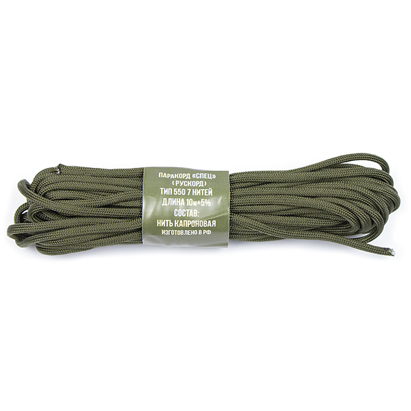 Паракорд "СПЕЦ" (10 м) тип 550 7 нитей оливковый