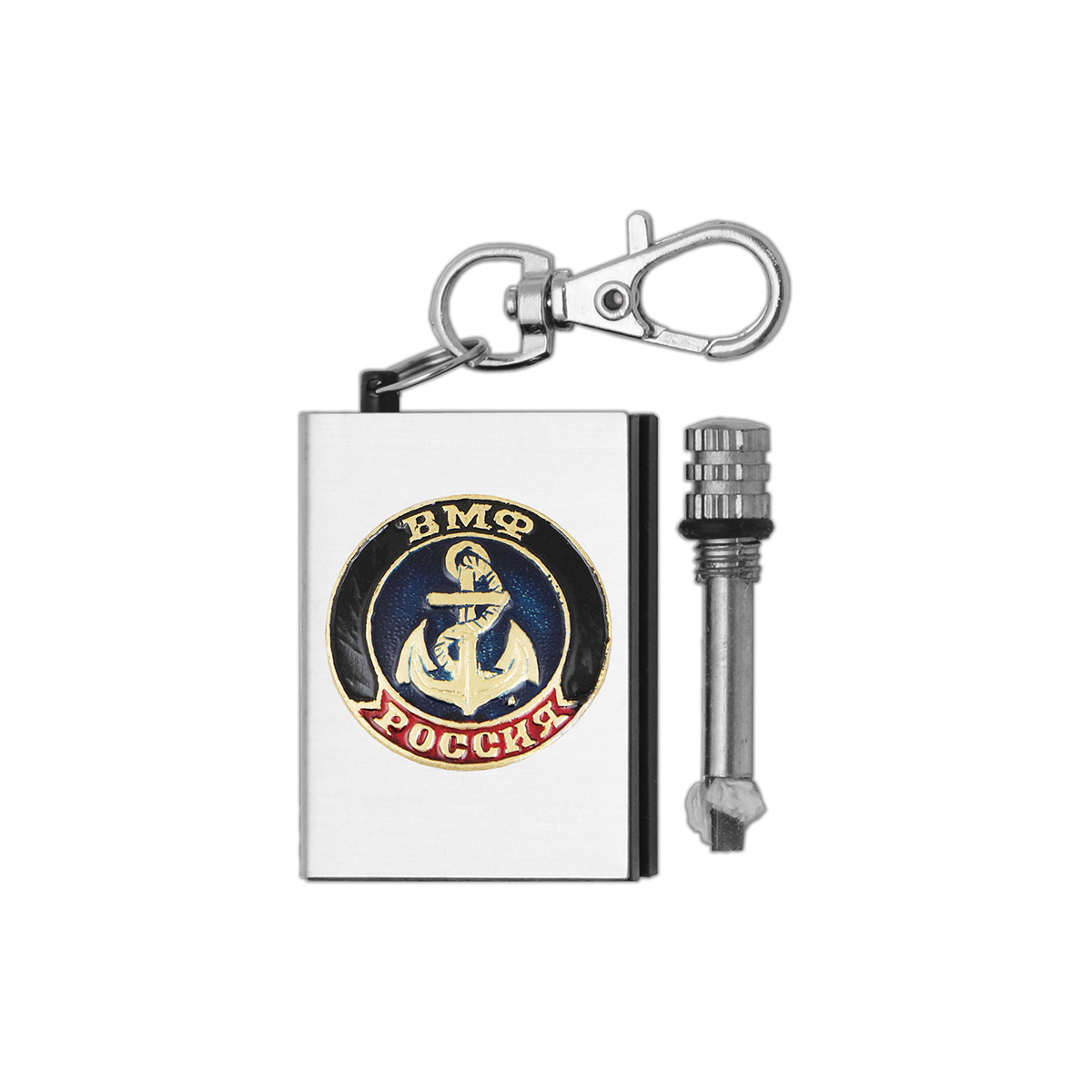 Брелок мет. Вечная спичка (огниво) с мет. накл. ВМФ (якорь)
