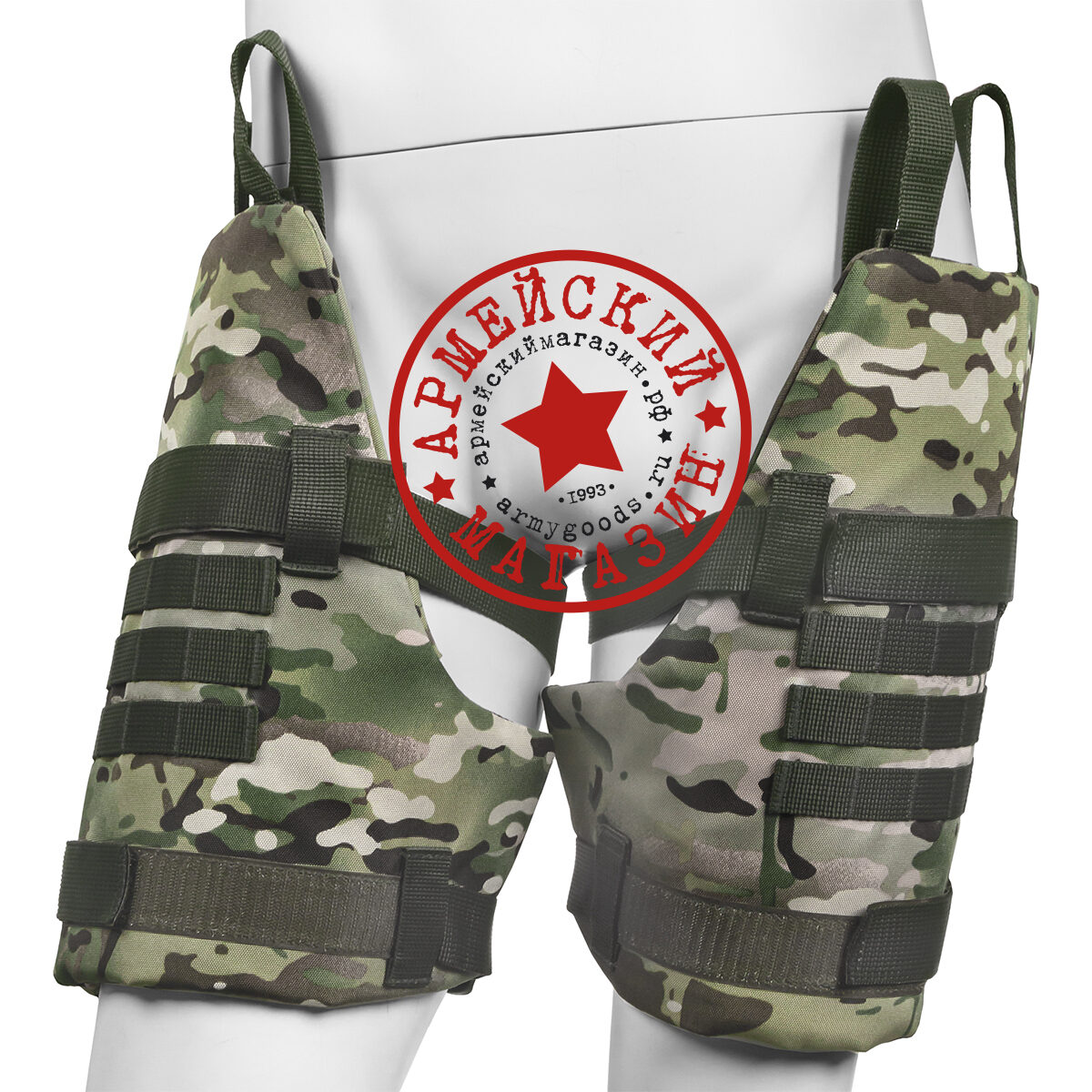 Разгрузка набедренная тактическая "мультикам" (бронеэлементы из СВМПЭ в комплекте)