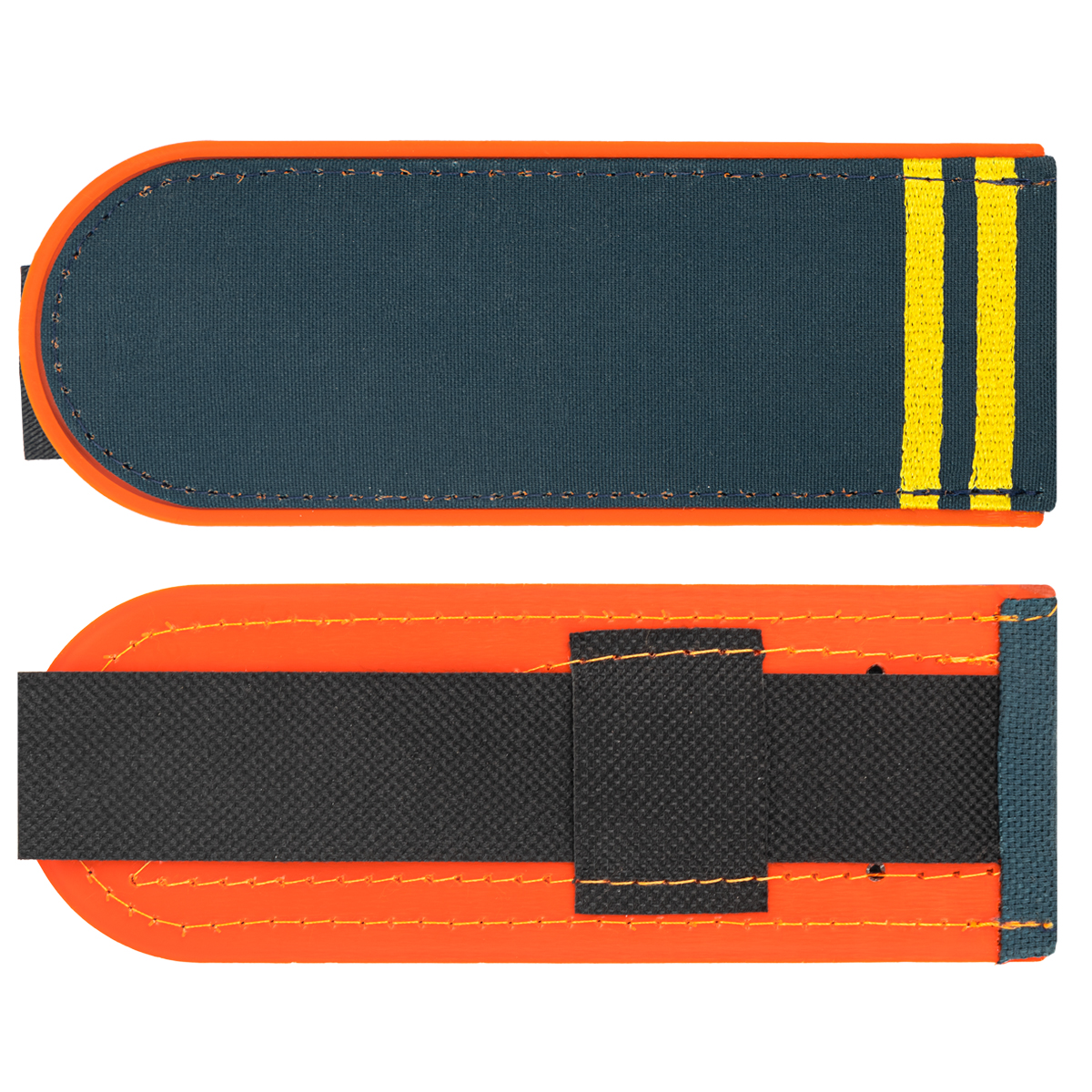 Погоны серо-син. (оранж.кант) 2 вышит. лычка (МЧС договорные подразделения ФПС) пластик