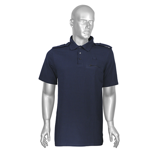 Рубашка поло Полиция (короткий рукав) нов/обр ТУ 2018 (без триколора, надписей и липучек) иссиня-черн (Х/Б) р-ры с 40 по 60