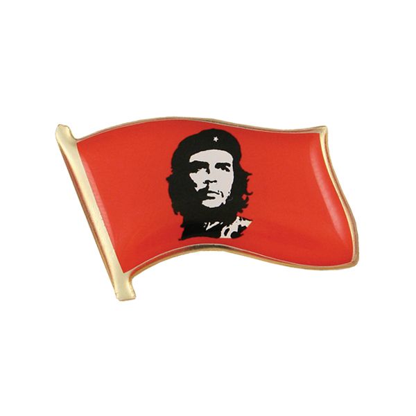 Значок мет. Флажок красный с Че Геварой (смола, на пимсе)
