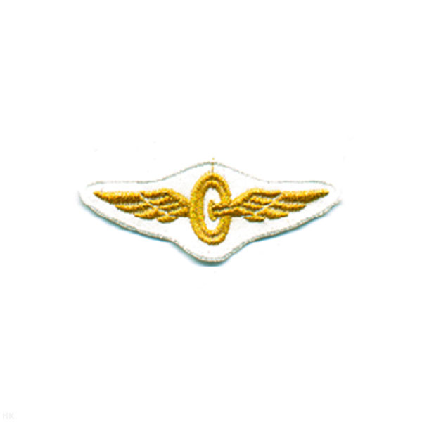 Нашив. вышит. Техзнак РЖД (птичка) белая, золотой люрекс