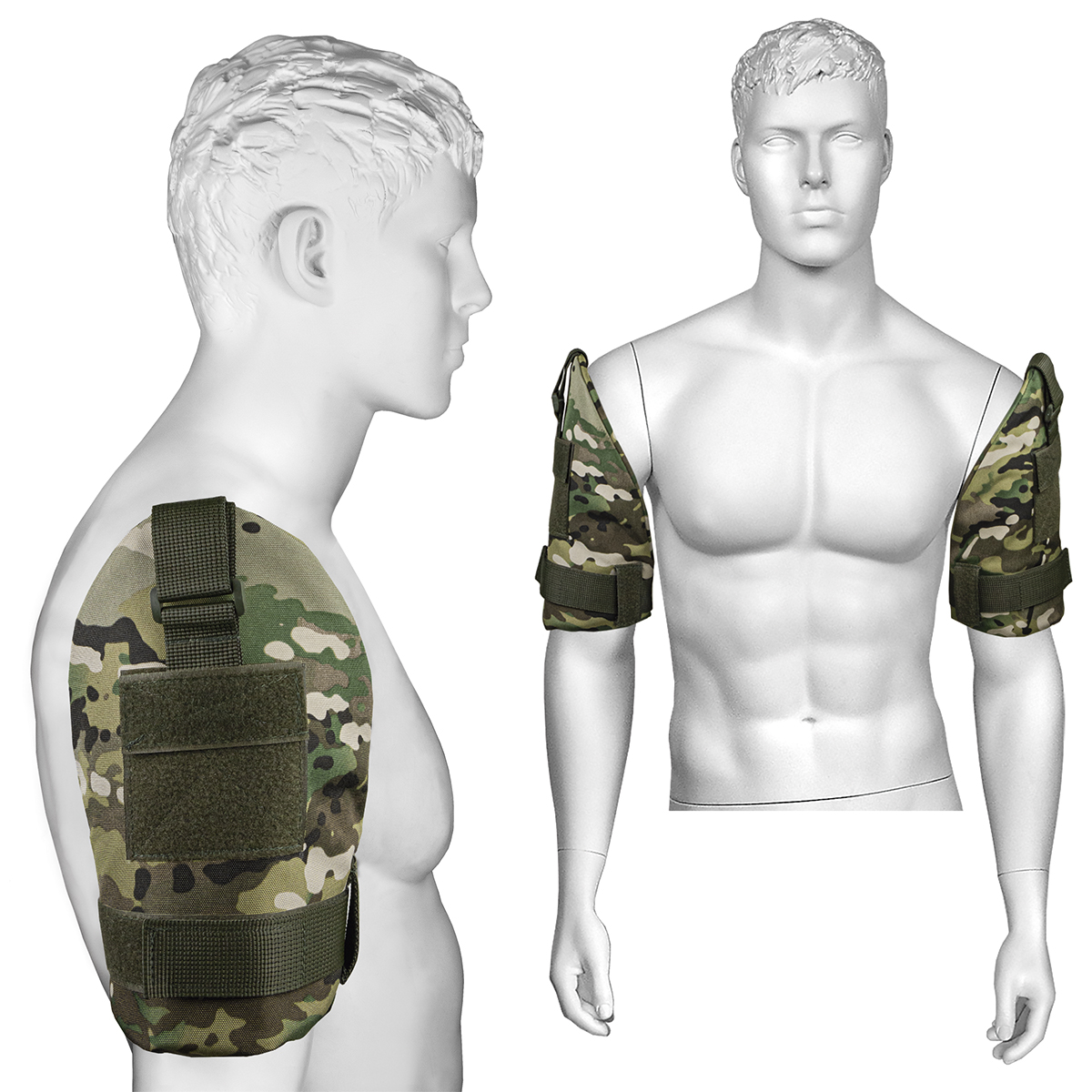 Наплечники тактические малые защитные "мультикам" (бронеэлементы из СВМПЭ в комплекте)