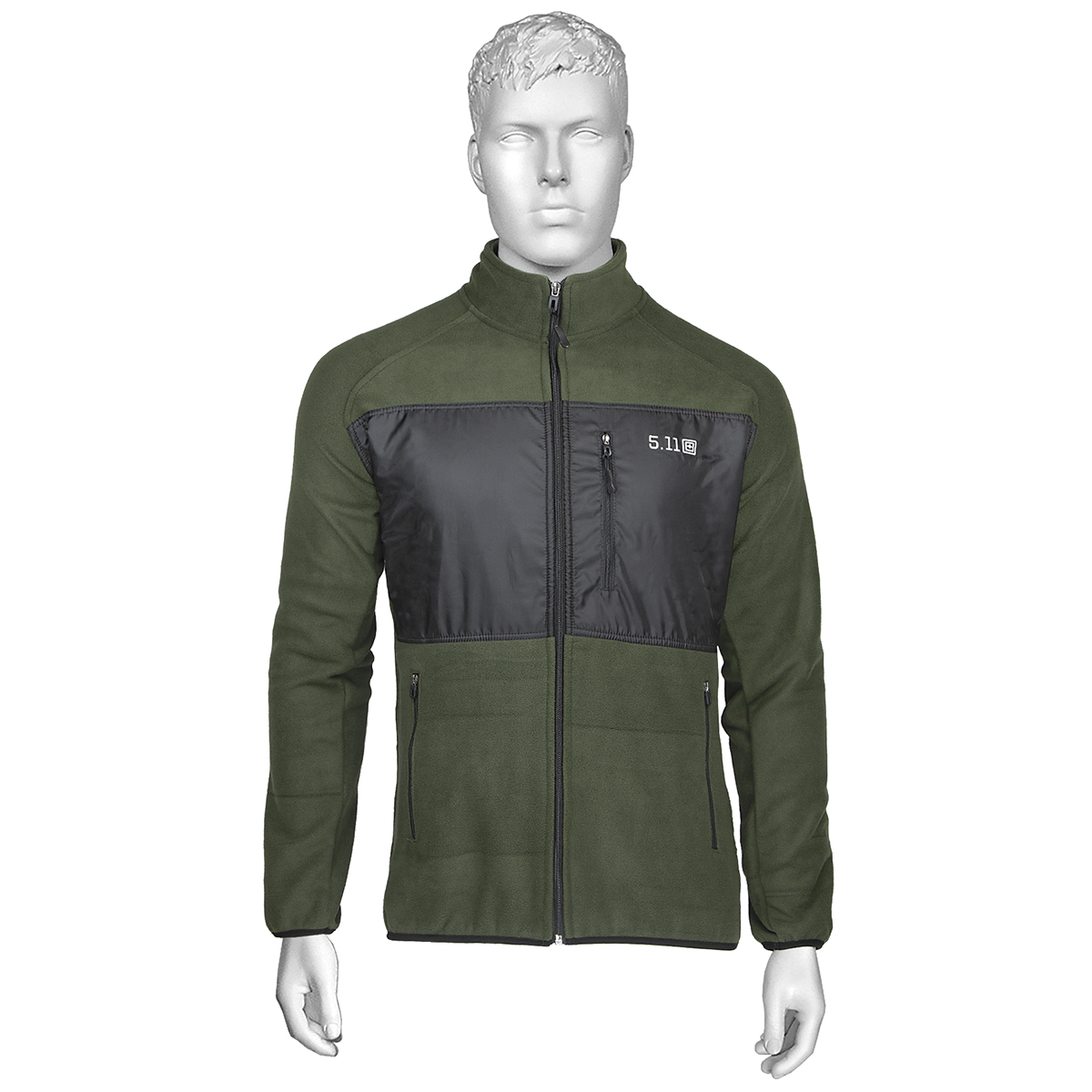 Кофта тактическая 5.11 флисовая без капюшона оливковая