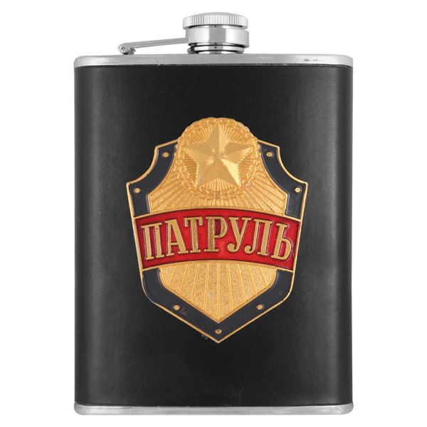 Фляга Акция нерж/ст с накладкой Патруль