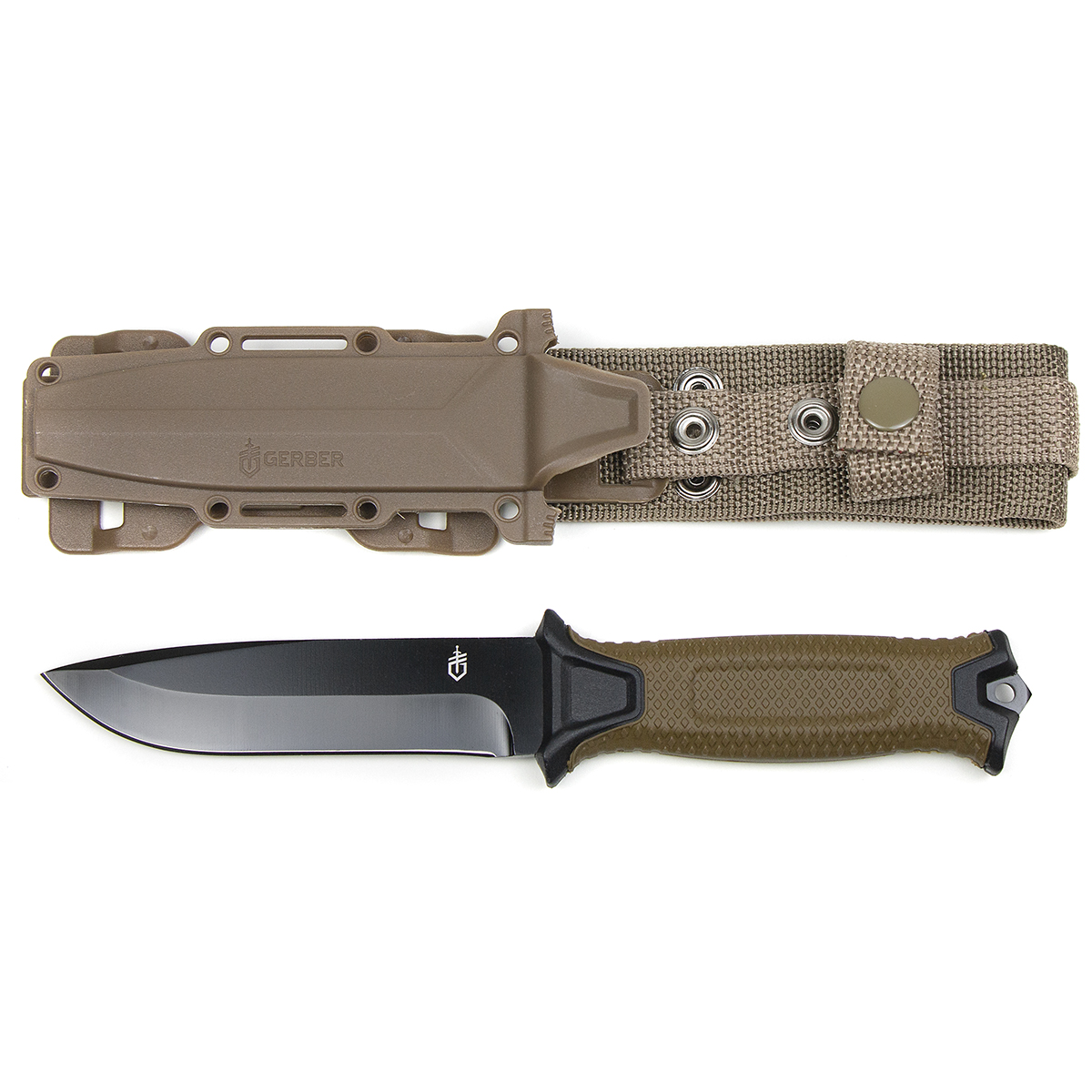 Нож GERBER в пластиковых ножнах (коричневый) BG 0871214 B (1500K) общая длина 25 см