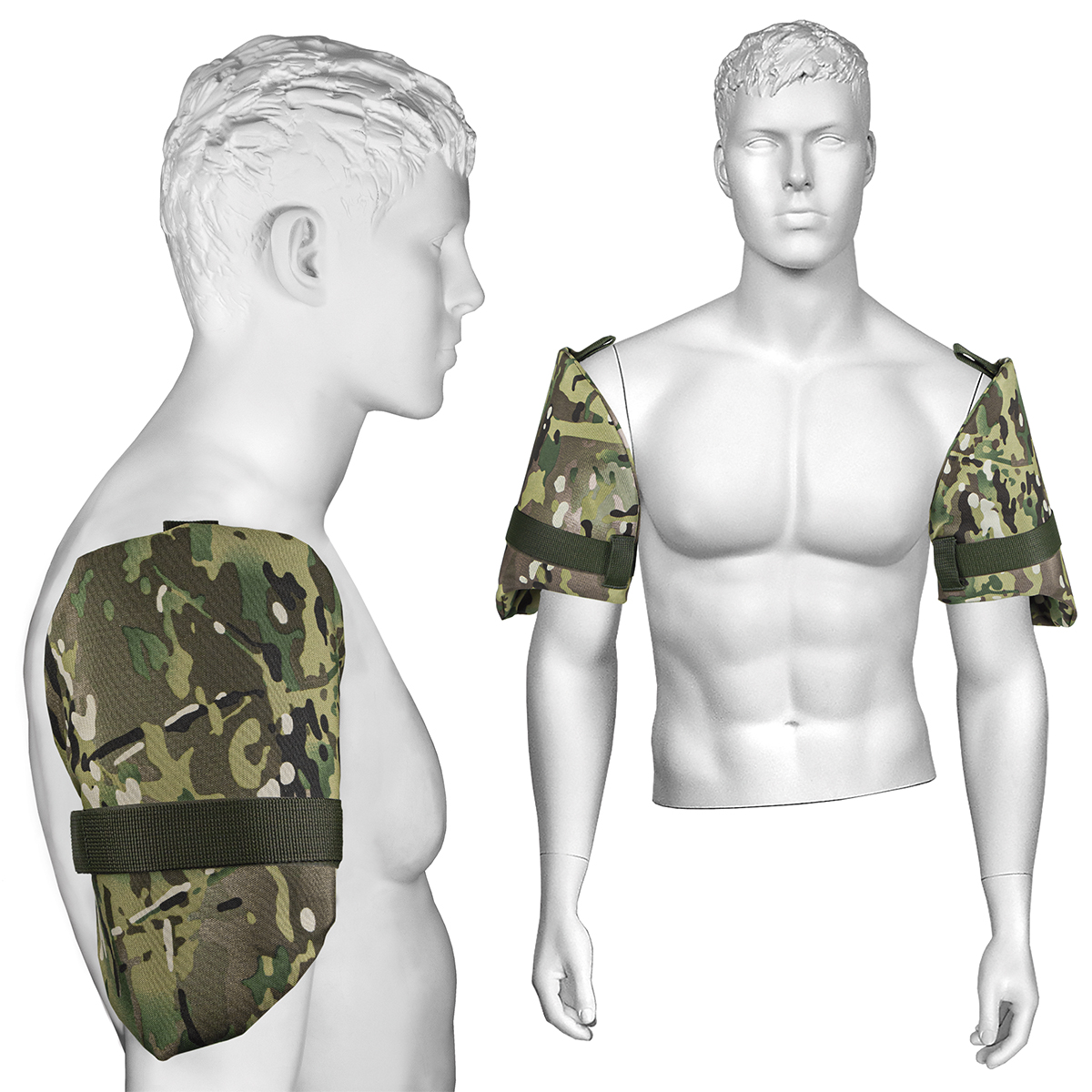 Наплечники тактические защитные "мультикам" (бронеэлементы из СВМПЭ в комплекте)