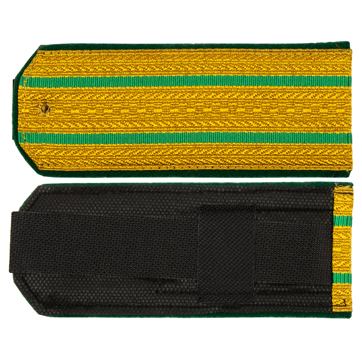 Погоны парад. зол. мет. 2 зел. пр.  (с хлястиком)