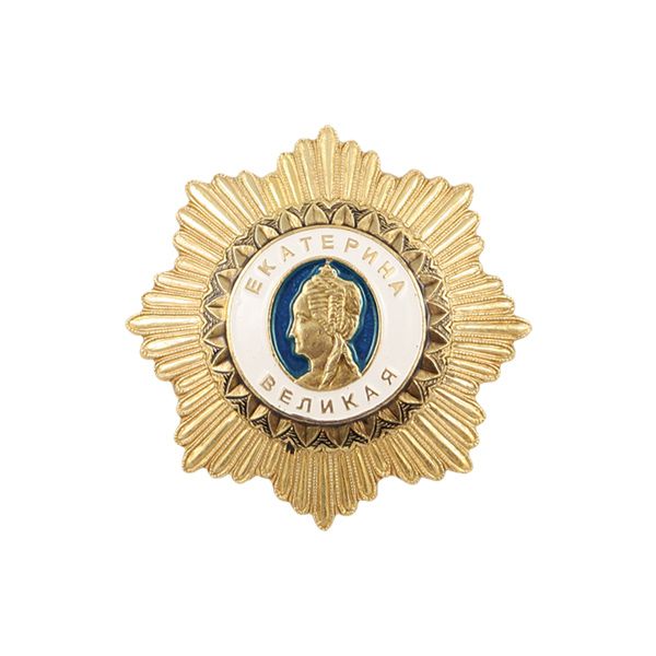 Значок мет. Екатерина Великая (миниатюра ордена) зол.