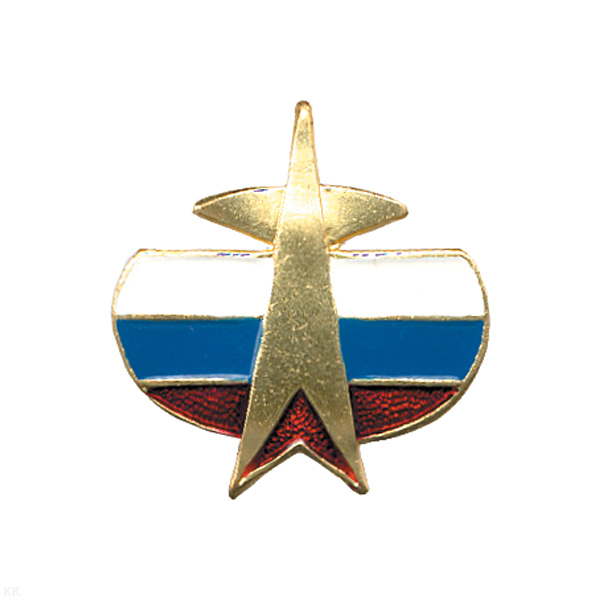 Значок мет. Эмблема ВКС (триколор) на пимсе