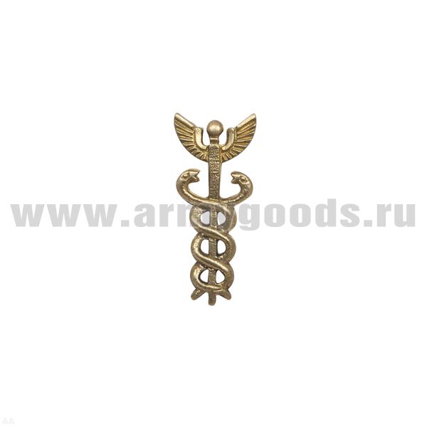 Значок мет. Кадуцей (жезл Меркурия) ФНС России мал., на пимсе