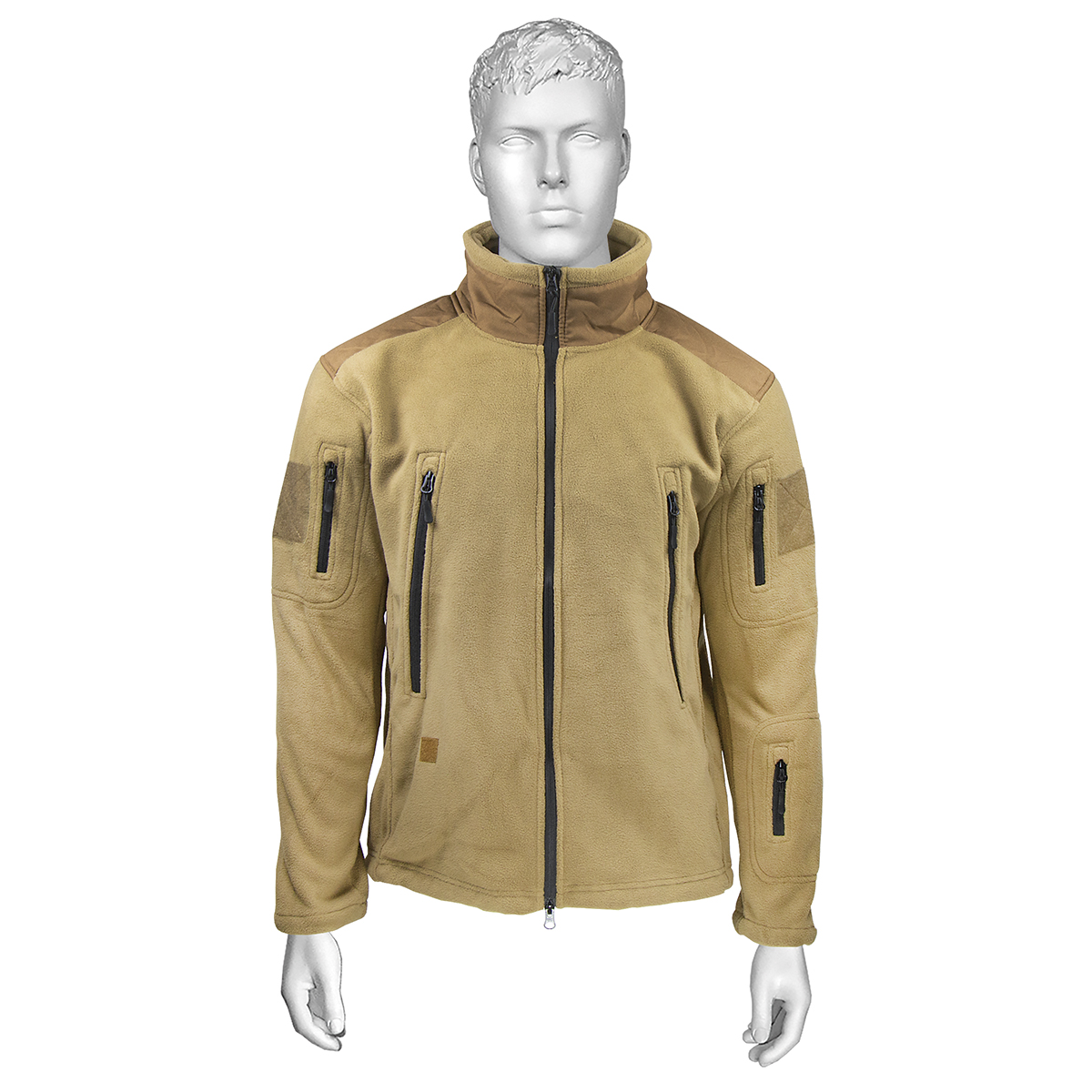 Кофта тактическая флисовая без капюшона бежевая (флис/флис+ткань - по наличию на складе)