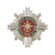 Значок мет. 90 лет Транспортной милиции МВД РФ (серебр. крест с эмбл. ВОСО, смола)