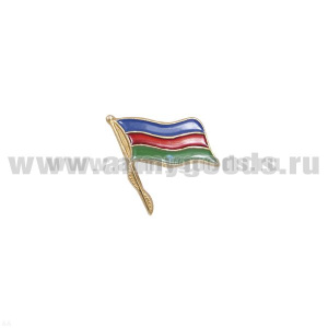 Значок мет. Флажок Кубанского казачества (с древком) на пимсе