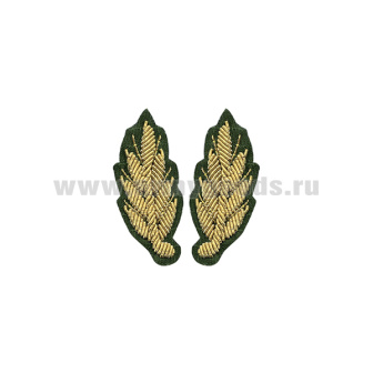 Орнамент канит. (золото 3%) на воротник генеральский на офисную куртку (фон оливковый)