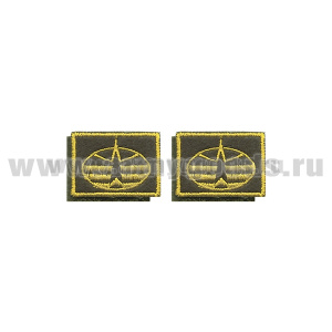 Нашивки вышит. ВКС (нов/обр, желт.) петличные эмблемы на липучке