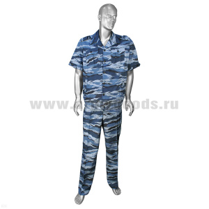 Костюм лет. Р-1 (кор.рук.) на пуговицах "камыш" серый (рубаш.ткань) р-ры с 42 по 60