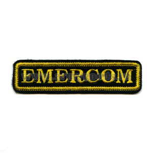 Нашивка на грудь вышит. Emercom (желт. буквы и окантовка) дл. 12,5 см