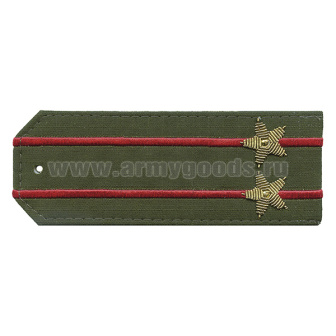 Погоны из рубаш. ткани оливк. (Rip-Stop) 2 вышит. красн. пр. вышит. канит. (подполковник) на костюм офисный