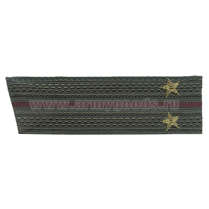 Погоны ВВ оливк. с 1 крапов. просв., вышит. канителью (лейтенант) со скосом