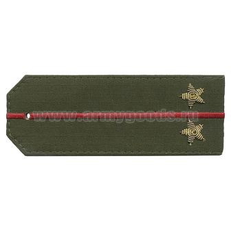 Погоны из рубаш. ткани оливк. (Rip-Stop) c 1 вышит. красным пр. вышит. канит. (лейтенант) на костюм офисный