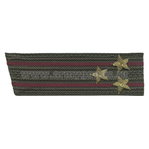 Погоны ВВ оливк. с 2 крапов. просв., вышит. канителью (полковник) со скосом