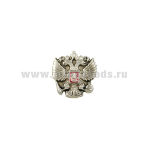 Значок мет. Орел РФ (серебр.) мал., на пимсе