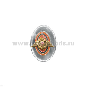 Кокарда пласт. ПВ рядовой состав (гладкая) серебр.